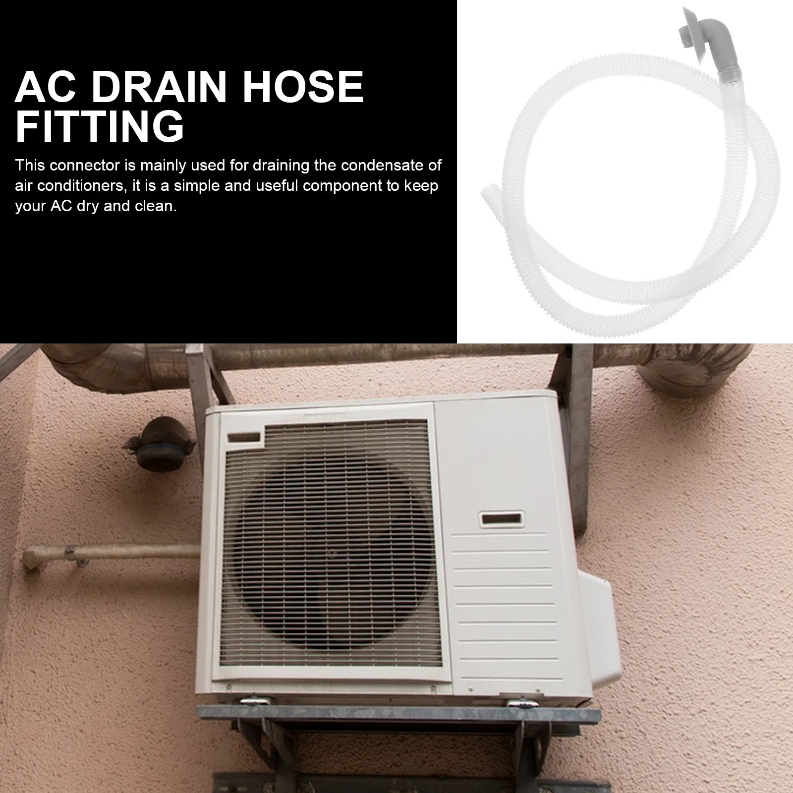 

Air Conditioner Drain Hose Connector Plastic AC Condensate Pipe Elbow Adapter Leakproof Durable Lightweight Tube Coupler for AC