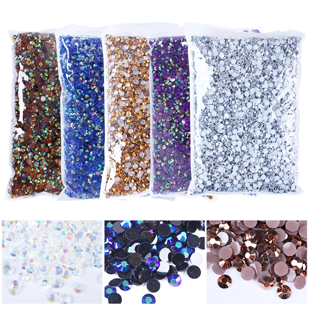 1000-10000 stücke Gelee Farbe ab Farbe 2mm,3mm,4mm,5mm,6mm, Facetten Flatback Harz Strass Nail Art Kleidungs stück Dekoration Steine