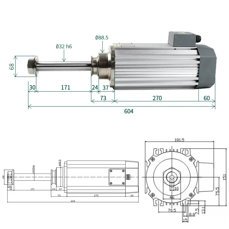 Extended Shaft High-speed Spindle High Speed Motor for Grinding, Polishing and Deburring