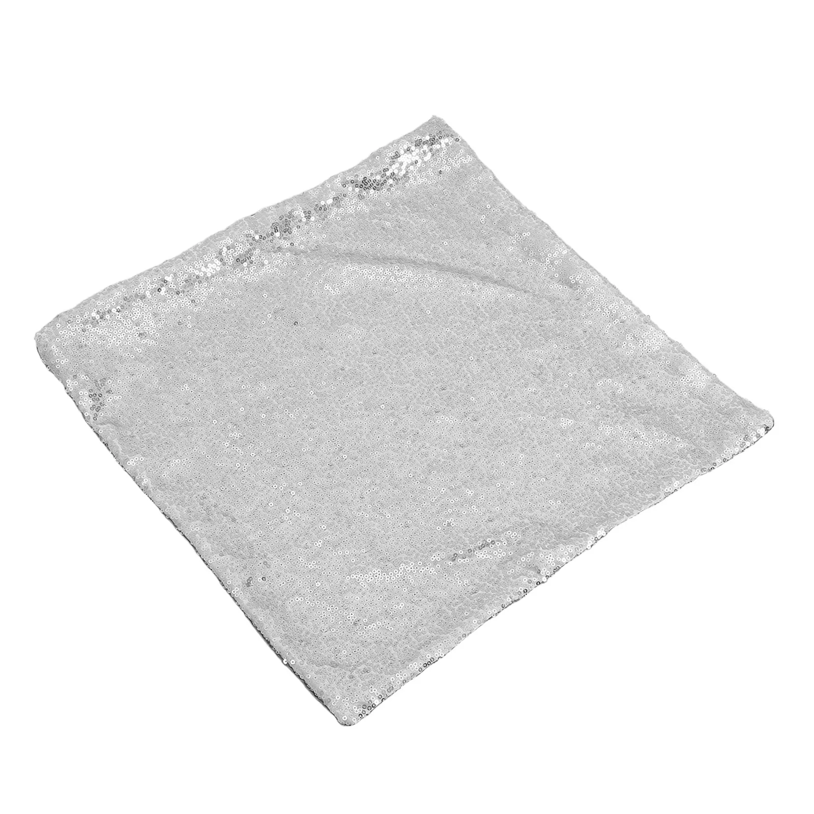 Silver Sequin Throw Pillow Cover Glitter Shimmery Cushion Case for Home Sofa Car Party Club Library Stylish Easy Zipper Removal