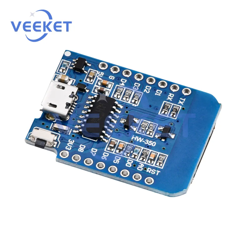 ESP8266 D1 Mini Development Board Support OTA. Online ESP-12F CH340G Easy to Operate WeMos 5V 1A 1*ADC Pin