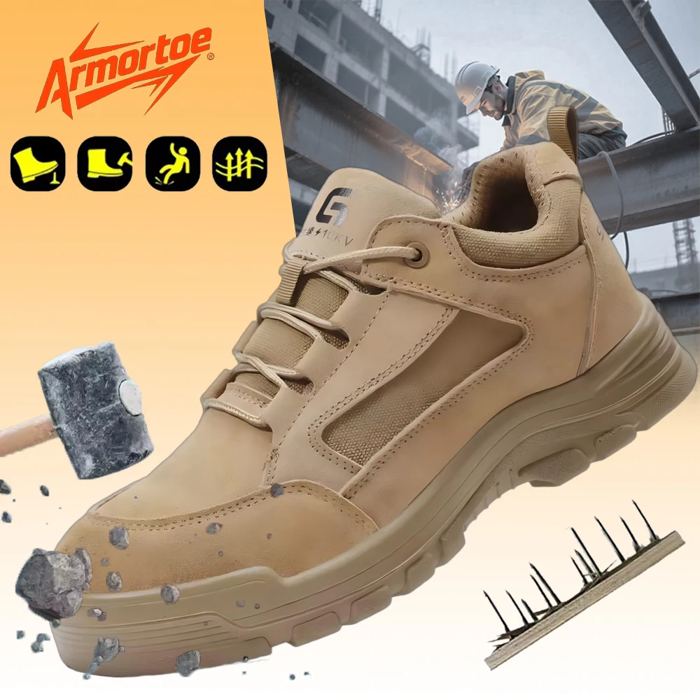

ArmorToe Anti-smashing Anti-stabbing Seasonal Safety Shoes Insulated 10KV Electrician Shoes Non-slip Work Shoes #Armor2558