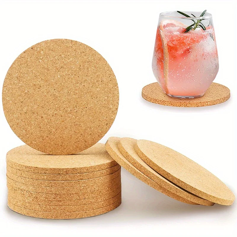 Absorbent Insulated Non-slip Cork Table Cushion,Cork Coaster,Placemat,Round Absorbent, Insulated, Non-slip Cork Table Mat