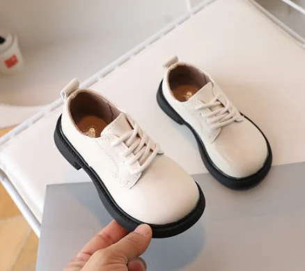 Autumn new children's leather shoes Boys' leather shoes show shoes British fashion daily girls' single shoes