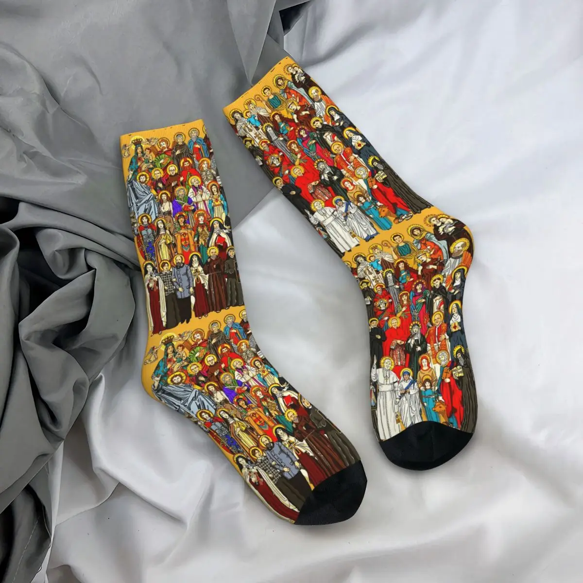 聖人、全聖人、カトリックの聖人ソックス原宿吸汗ストッキングオールシーズンロングソックスアクセサリークリスマスギフト
