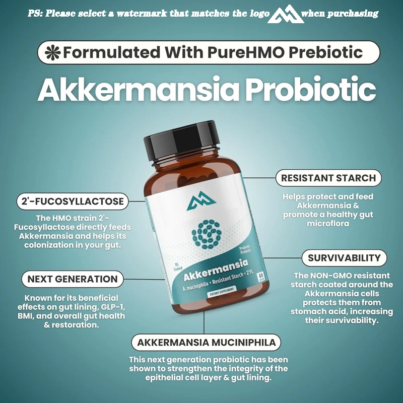 Akkermansia muciniphila probiotics contain prebiotics, live and validated strains, 60 capsules, 30 day supply