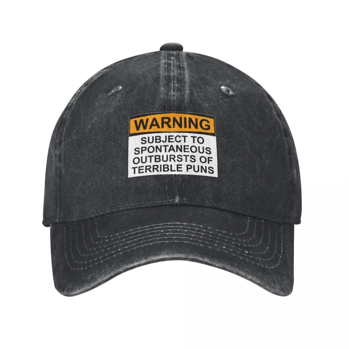 

WARNING: SUBJECT TO SPONTANEOUS OUTBURSTS OF TERRIBLE PUNS Baseball Cap hard hat birthday derby hat Baseball Men Women's