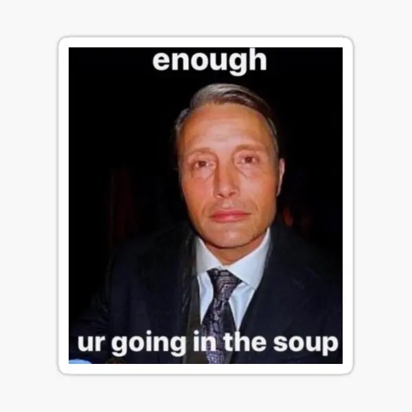 Mads Mikkelsen Hannibal Meme 5PCS Stickers for Water Bottles Art Background Cute Window Luggage Home Kid Stickers Living Room