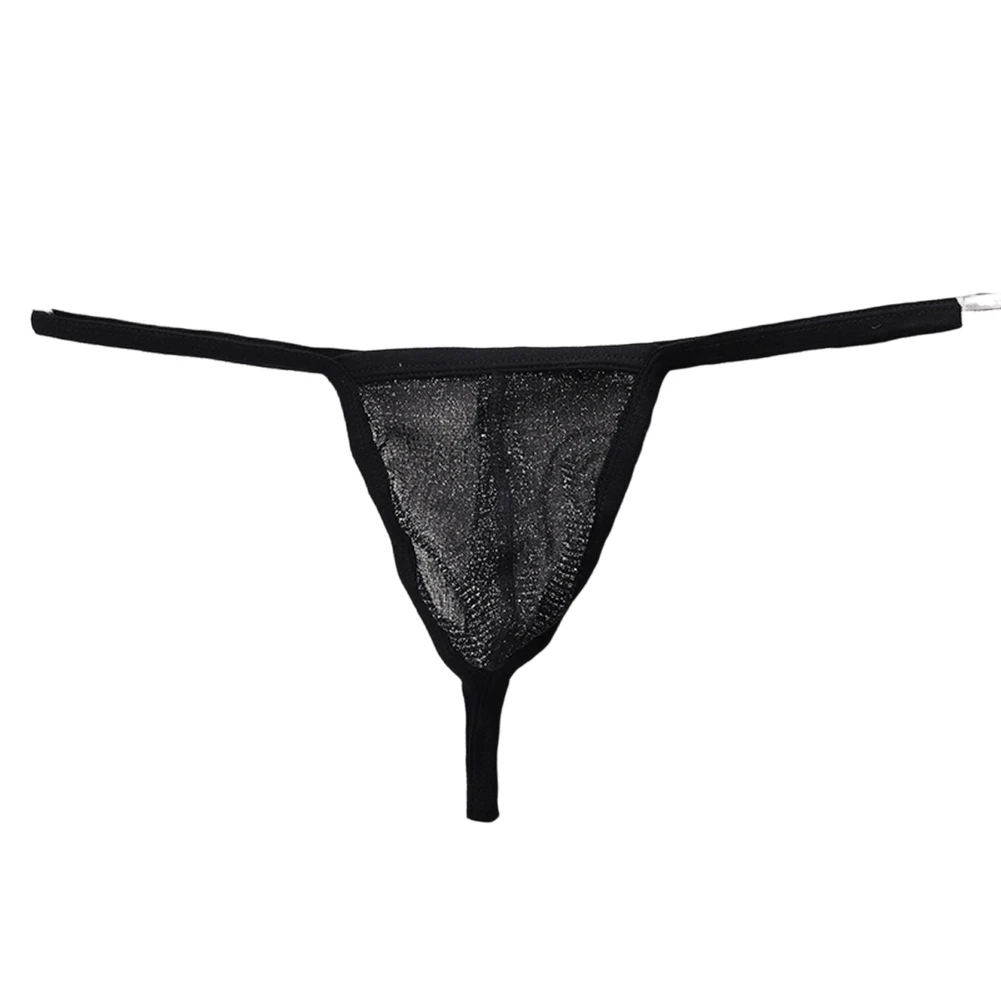 Men Mesh Fine-Shimmer G-string Briefs Translucent LowRise T-back Underwear Thong Ultra-Thin Breathable And Personalized Underwea
