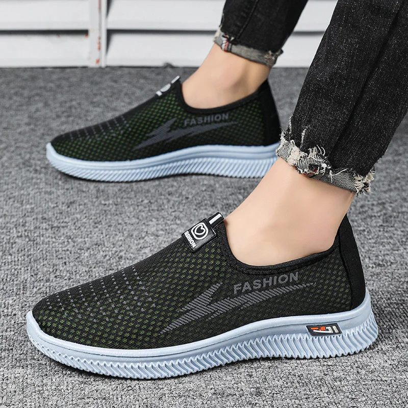 Sneakers Male Summer Beach Hiking Anti Slip Shoes with Breathable Sports Mesh Surface for Comfortable Cool Casual Shoes 2023