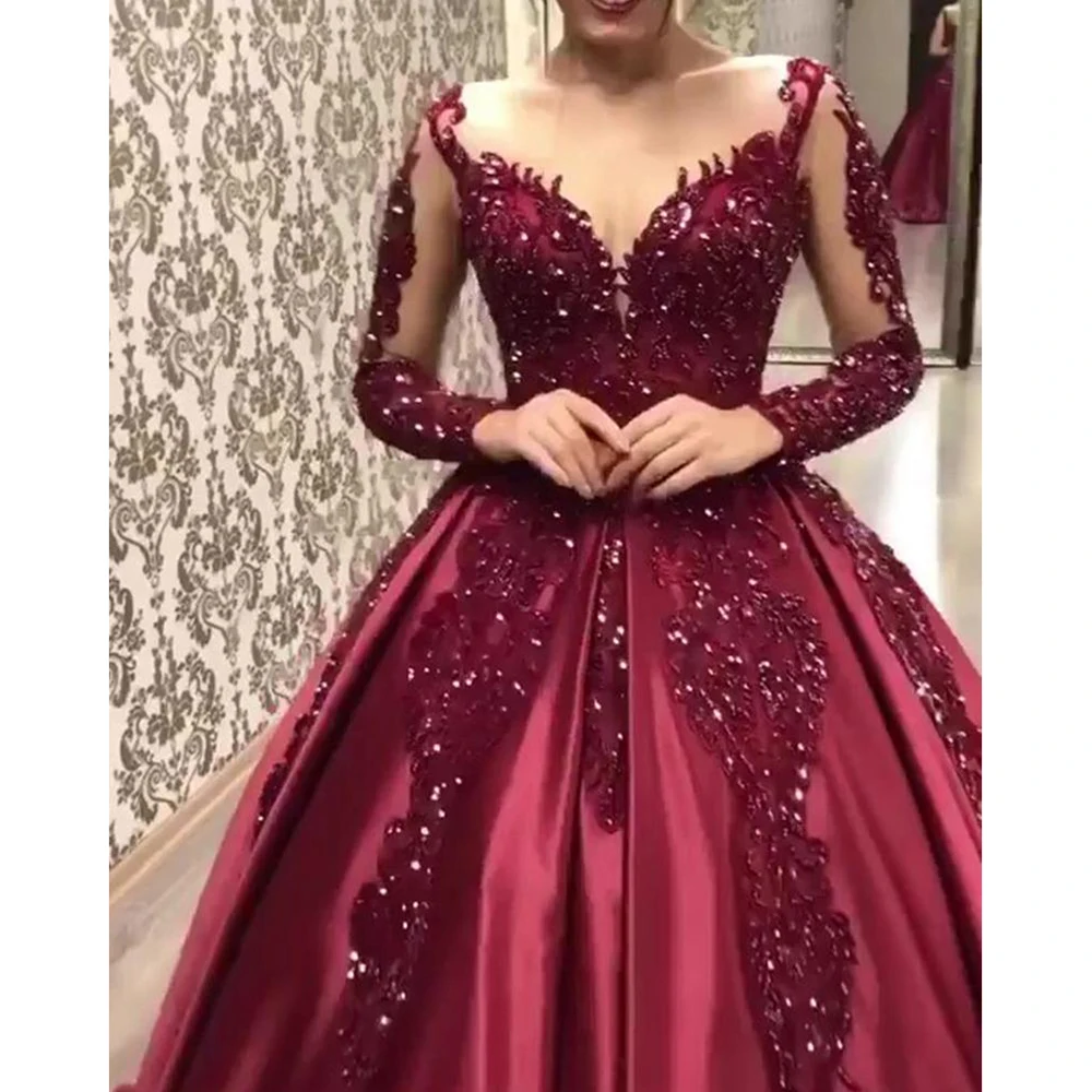 Frauen Elegante Luxuriöse Spitze Pailletten Abendkleid Mesh Durchsichtige Lange Hülse Dünne Weibliche Prom Party Hochzeit Gast Maxi Kleider
