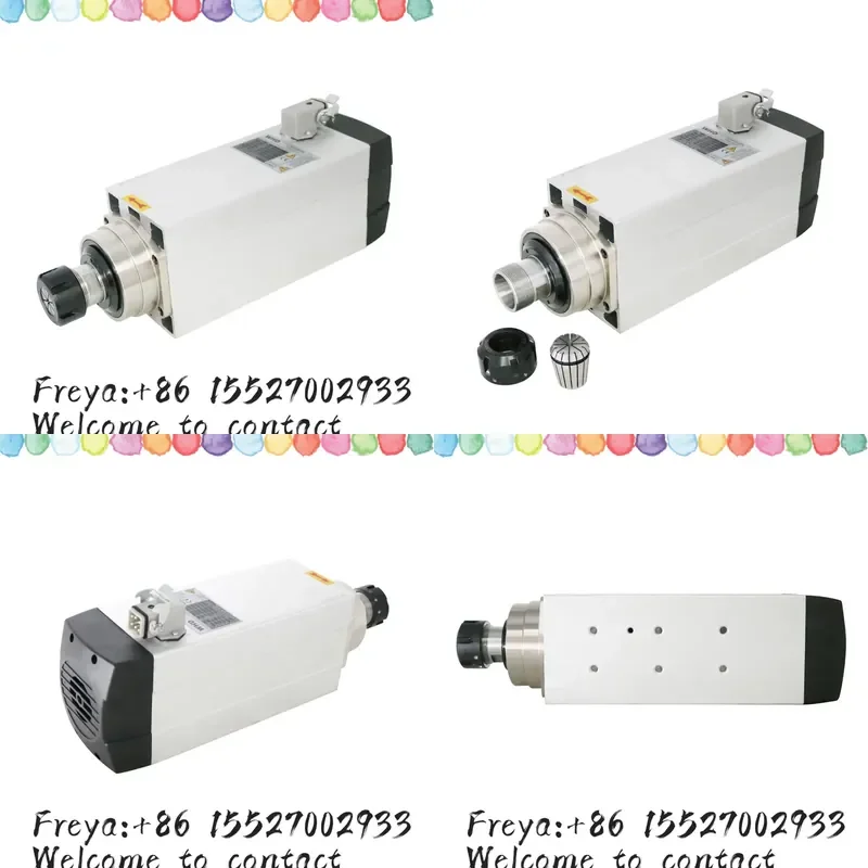 Professional CNC Router Spindle 18000RPM 6kw Wood Router 12.8A/21.3A Air Cooled Dust-proof Spindle Motor 2.78Nm Square
