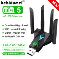 2.4G+5Ghz 1300Mbps 4 Antenna WiFi USB Adapter Dual Band Wi-Fi Dongle USB3.0 High-Speed Wireless Card Receiver For PC/Laptop Win