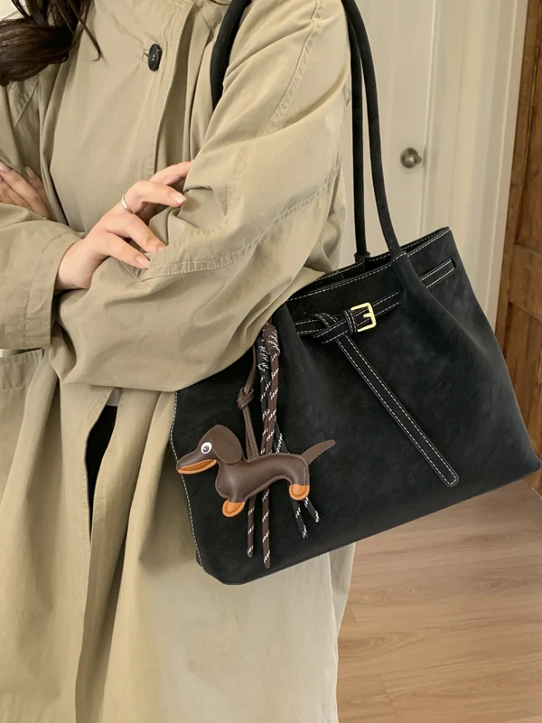 

Модная повседневная женская сумка-тоут большой вместимости, сумка через плечо, сумка-тоут, новинка 2025 года, стильная корейская сумка из мягкой кожи