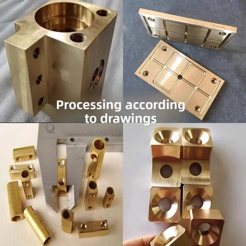 DIY Brass Rectangle Block Custom Zero Cut Machining Service From Your Images Or Drawings