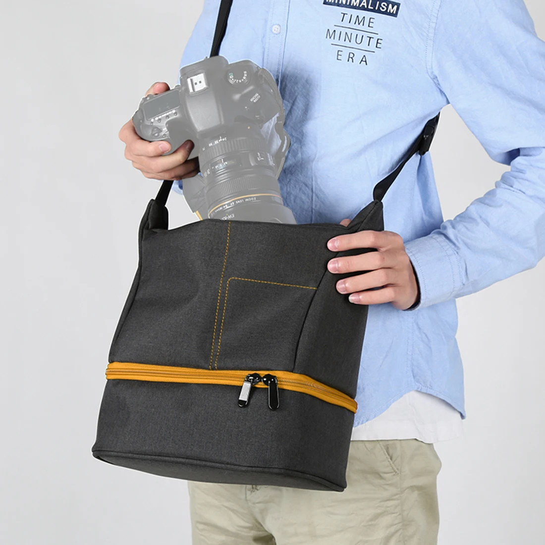 PULUZ Waterproof Scratch-proof Outdoor Sports Sling Shoulder Bag Handbag DSLR Camera Bag For GoPro SJCAM Nikon Canon Sony Xiaoyi