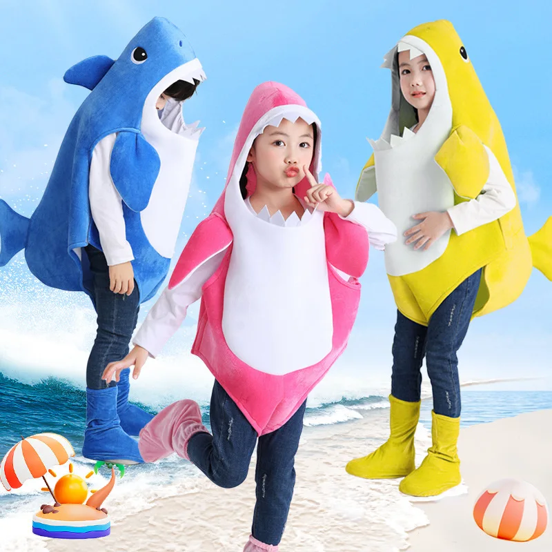 Halloween Cos Shark Baby Cute Family Children\'s AHhalloween COS Shark Baby Cute Family Chnimal Costume June 1st Stage Performance