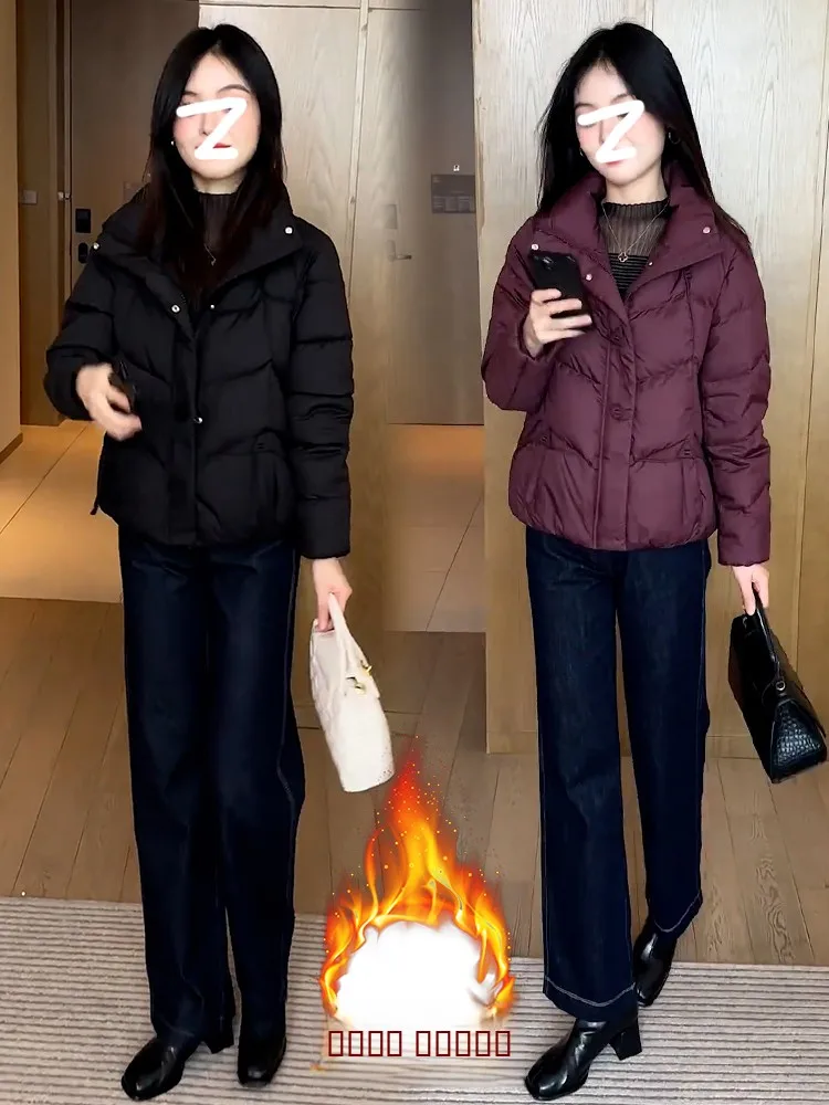 

Женская утепленная хлопковая куртка на молнии, зимняя, теплая, модная, универсальная, в корейском стиле, свободного кроя, цветная