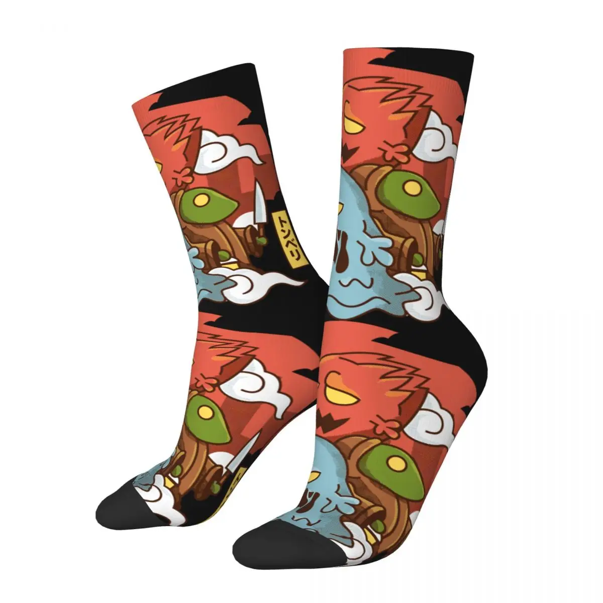 Funny Crazy Sock for Men Enemies Hip Hop Harajuku Final Fantasy XIV Game Happy Quality Pattern Printed Boys Crew Sock Gift