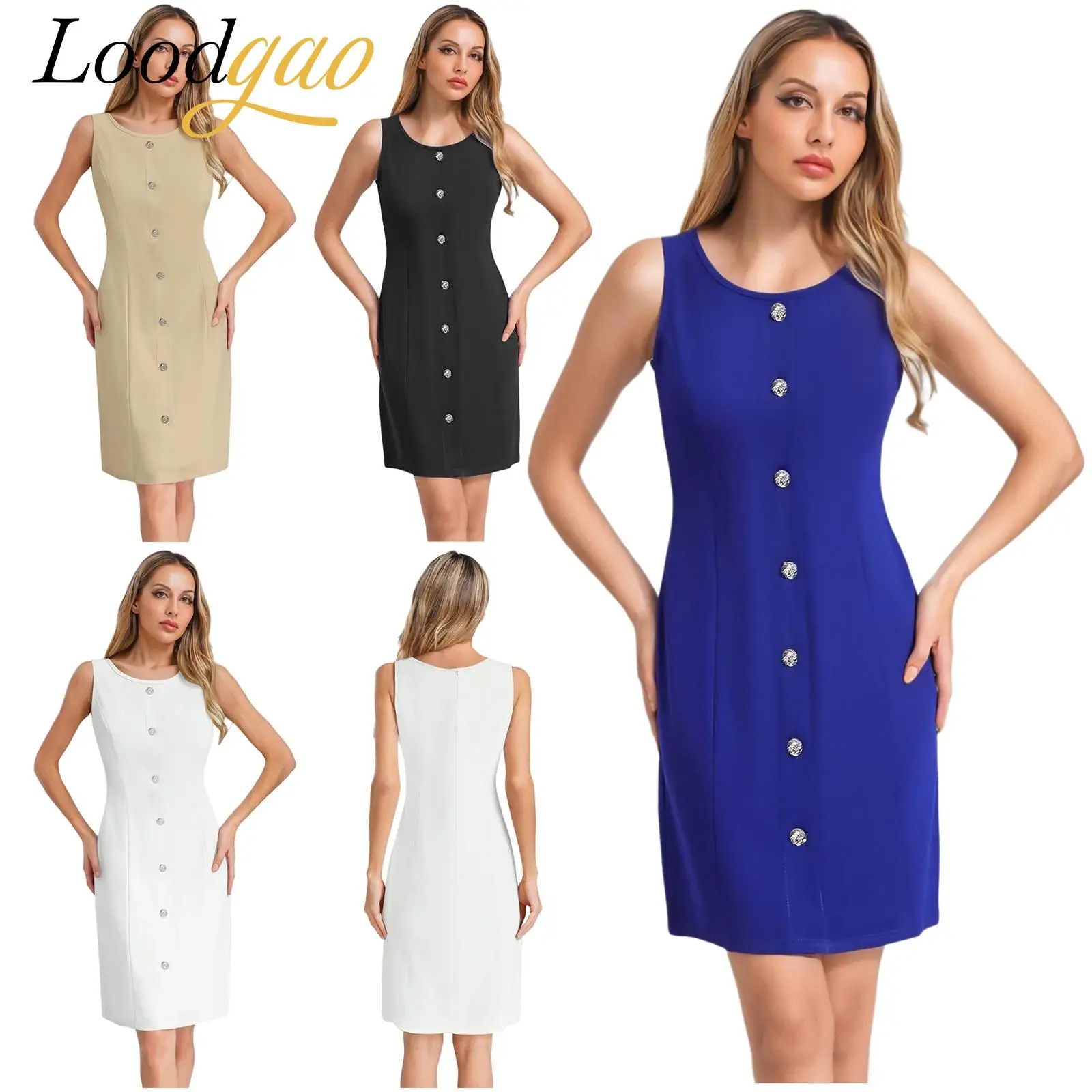 

Office Lady Commute Dresses Women Formal 2025 Short Dress Elegant Office Outfits Woman Clothes Fashion Sleeveless Vestios Mujer