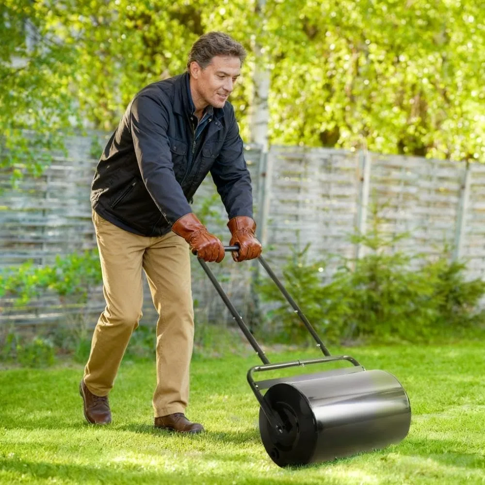 10 Gal Lawn Roller Push Tow Behind Garden Roller for Sod and Soil