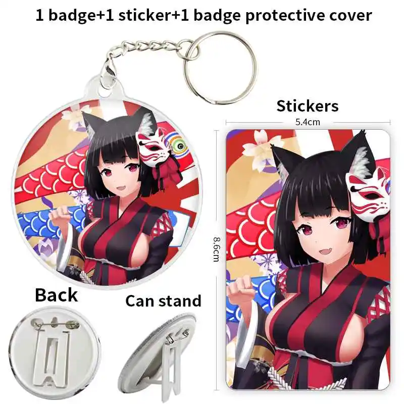 Ymshio AzurLane Game Anime Character Badge Brooch anchor Peripherals Pin Cosplay Children's gift Lapel 58mm Creative Fandom