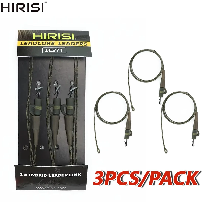 Hirisi 3PCS/PACK Carp Fishing Lead Core With Helicopter Rigs Braided Fishing Line for Carp Rig Lead Clip Fishing Accessories