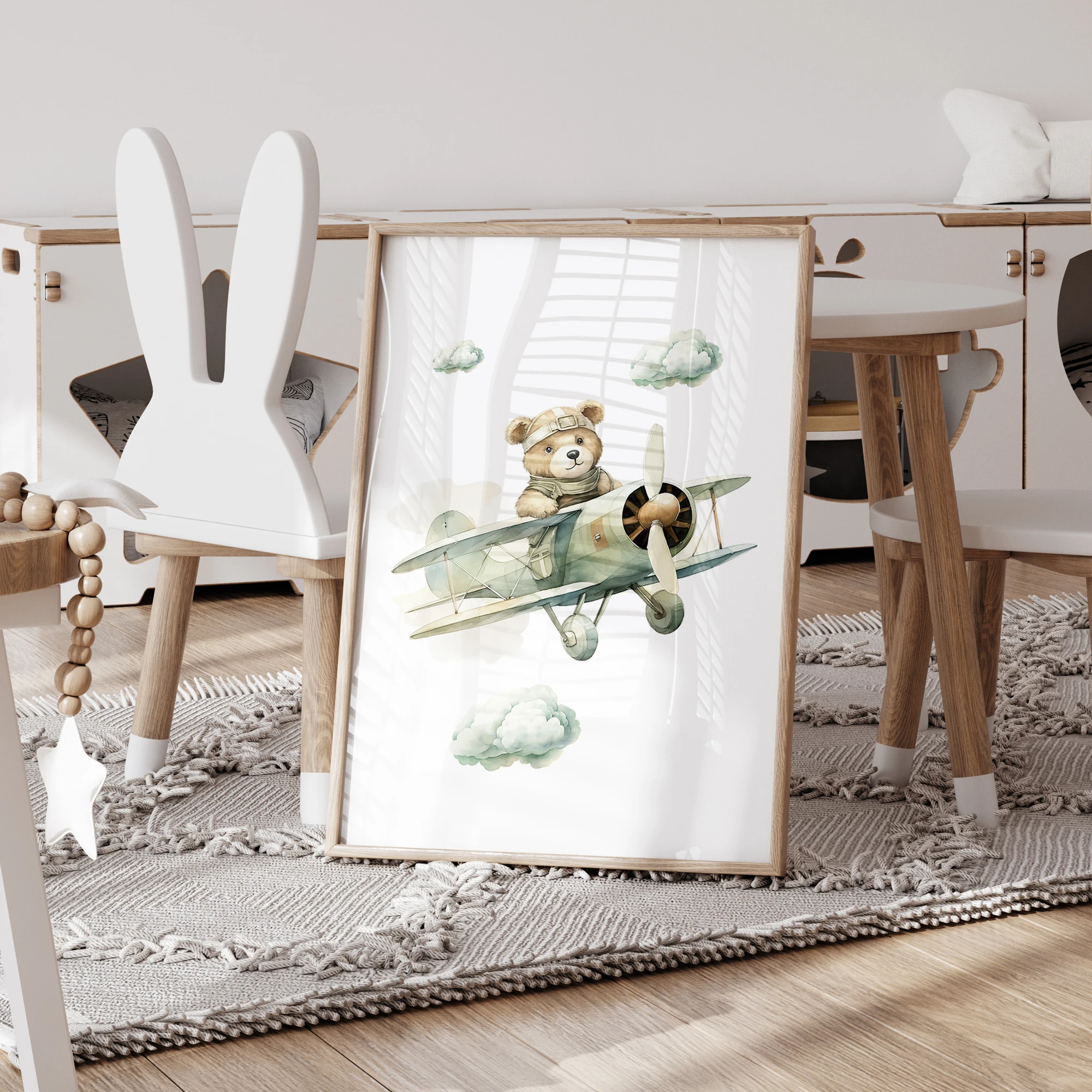 Bear Flight Series 3pcs Wall Art Prints Canvas Painting Poster Picture For Living Bedroom Kids Play Room Home Decor