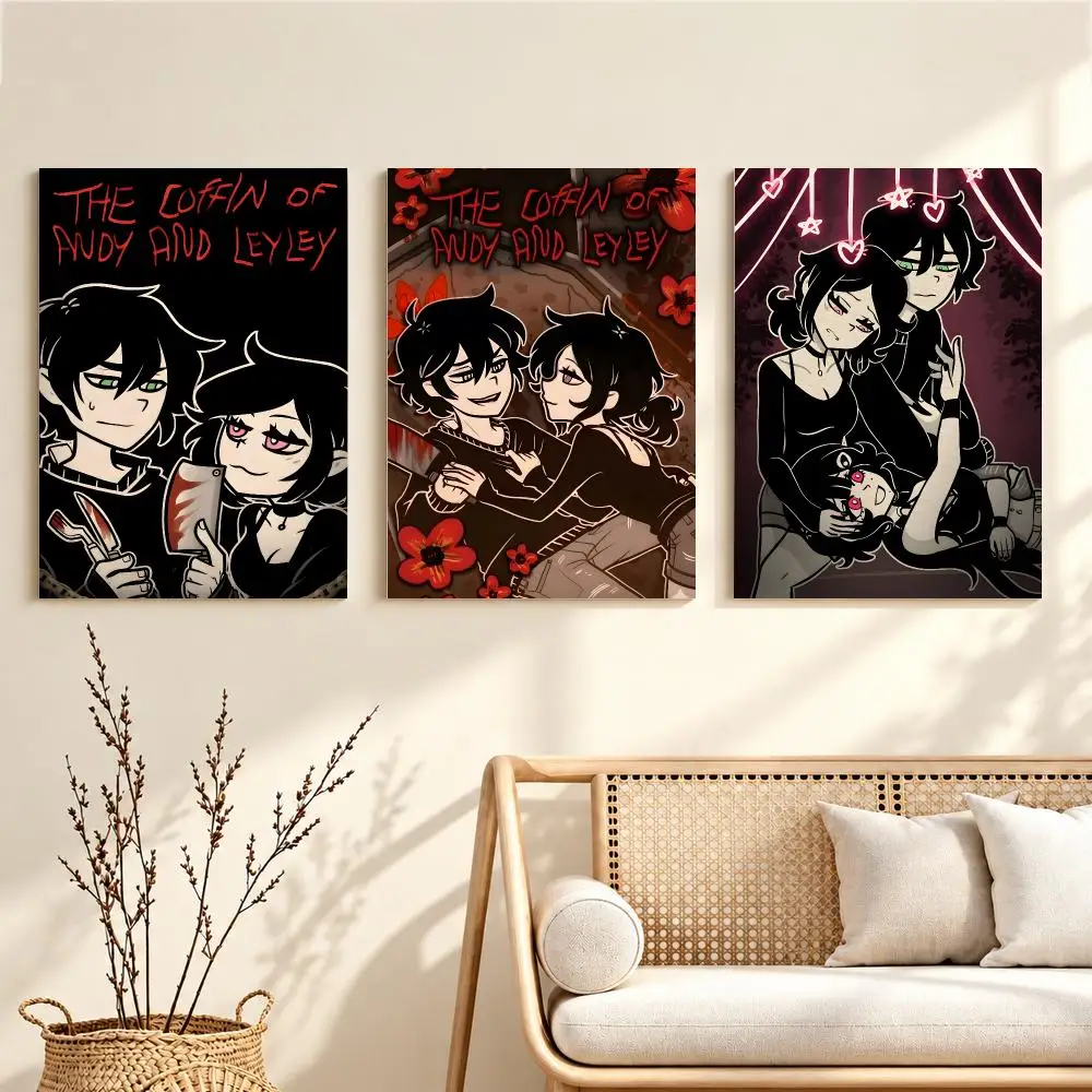 Dark Gothic Romance T-Coffin Of Andy And Leyley Poster Artwork Self Adhesive Indoor Wall Hanging Room Decor Gift