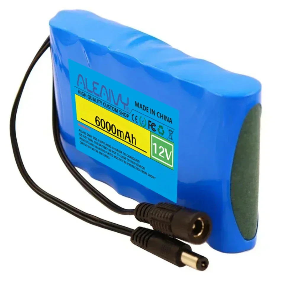 

NEW Portable Super 12V 6000mah Battery Rechargeable Lithium Ion Battery Pack Capacity DC 12.6v 6Ah CCTV Cam Monitor.