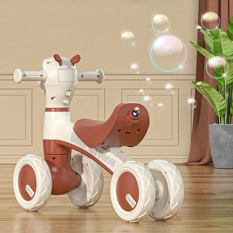 Coche deslizante de edición de lujo, Scooter de Alpaca, carrito para caminar con equilibrio de cuatro ruedas para bebés de 1 a 3 años, andador de aprendizaje para niños