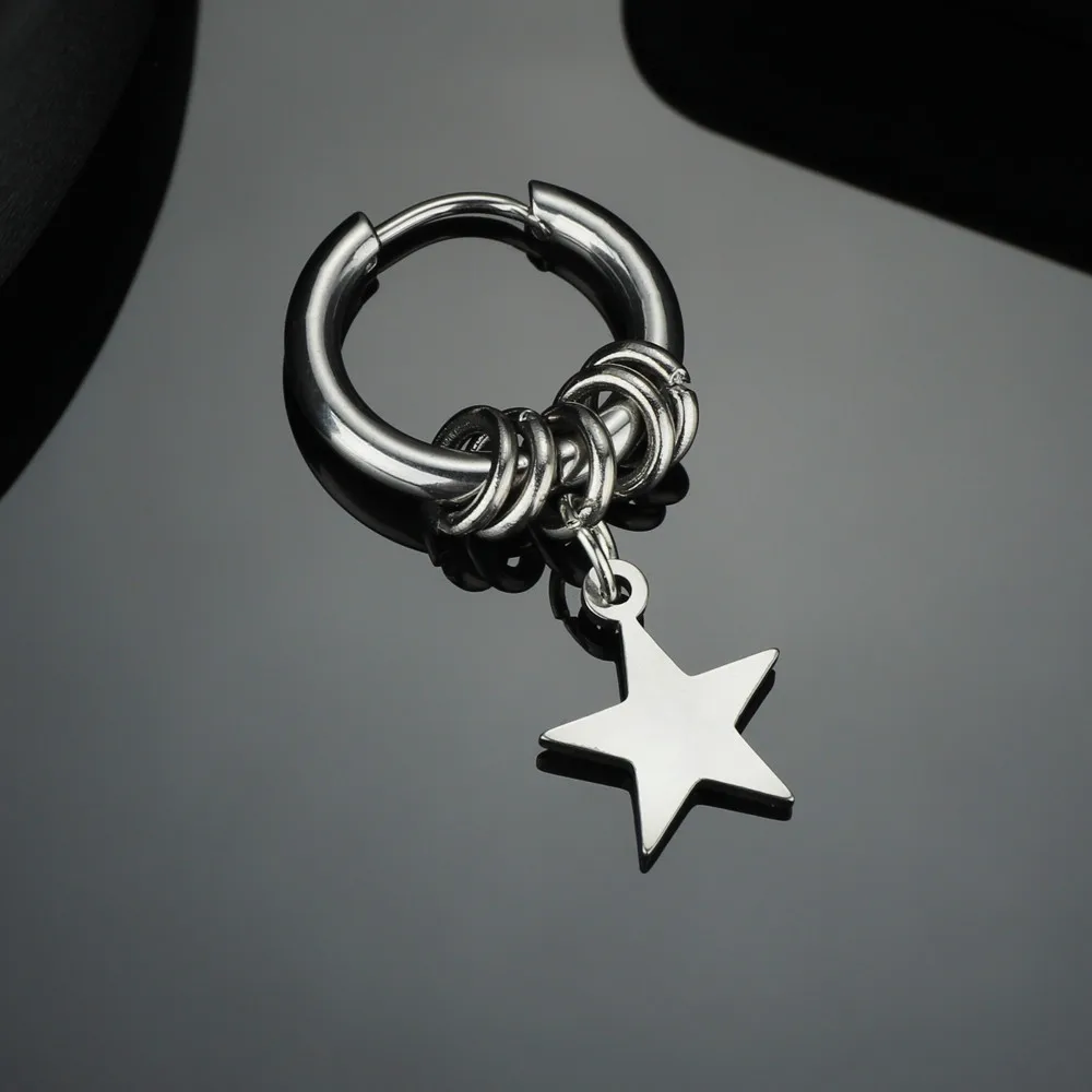 Simple Design Silvery Color Star Drop Earrings For Women New Brand Fashion Ear Cuff Piercing Dangle Earring Gift
