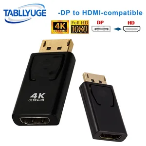 DisplayPort to HDMI-Compatible Adapter 4K/1080P DP to HDMI Adapter Male to Female Video Audio Converter For PC Laptop Projector