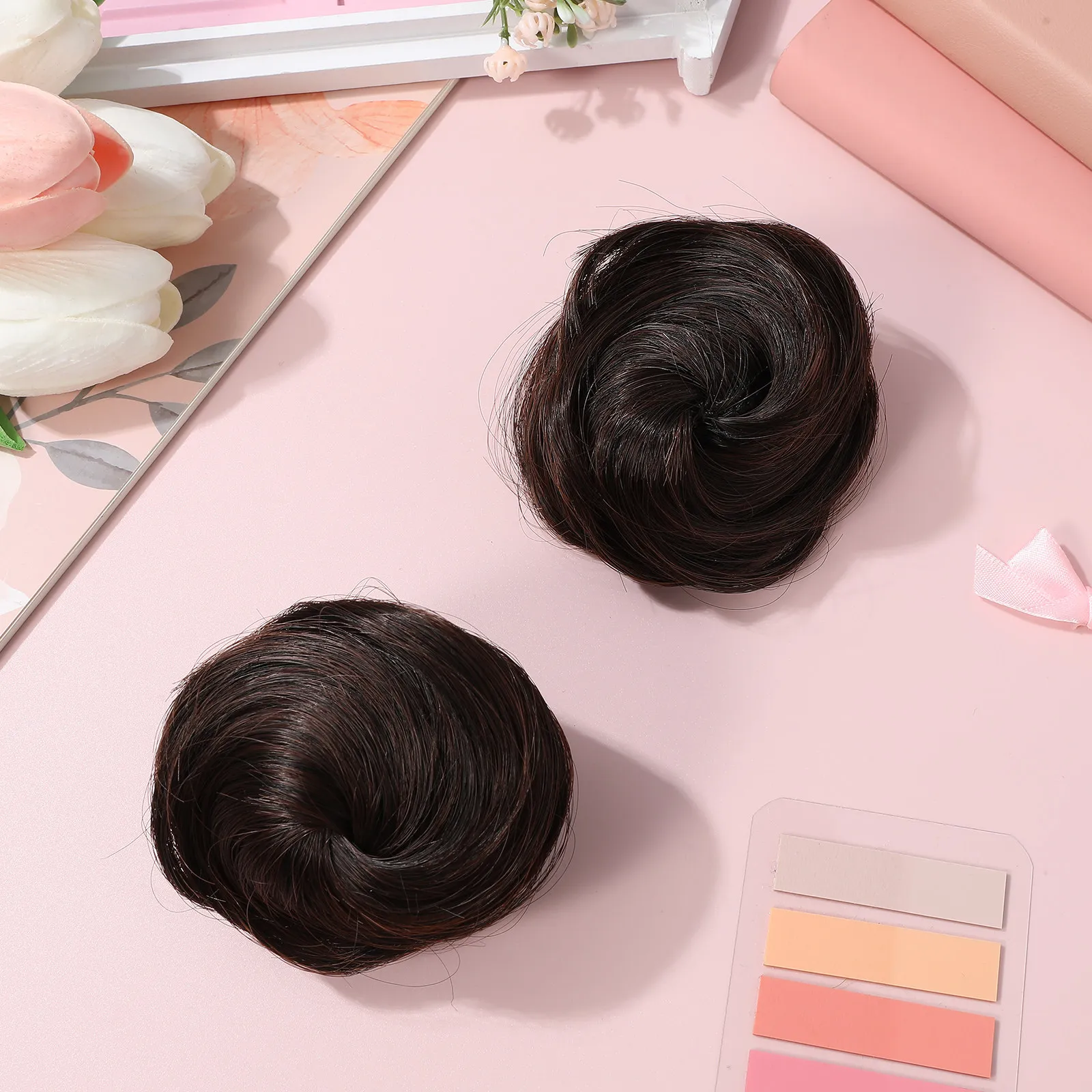 

2Pcs Claw Clip Hair Bun Extensions for Women Fake Space Buns Clip in Mini Bun Donuts Hair Accessories Secure Lasting Hold