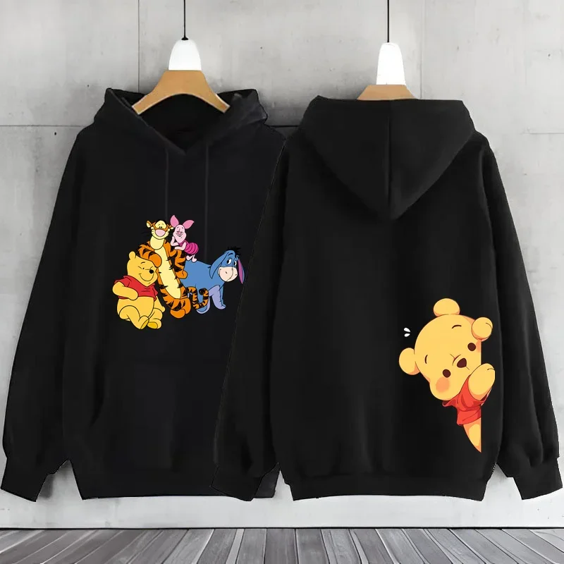 Sweat à capuche de dessin animé pour femme, Winnie l'ourson, PVD, vêtements décontractés, grande taille, Y2K