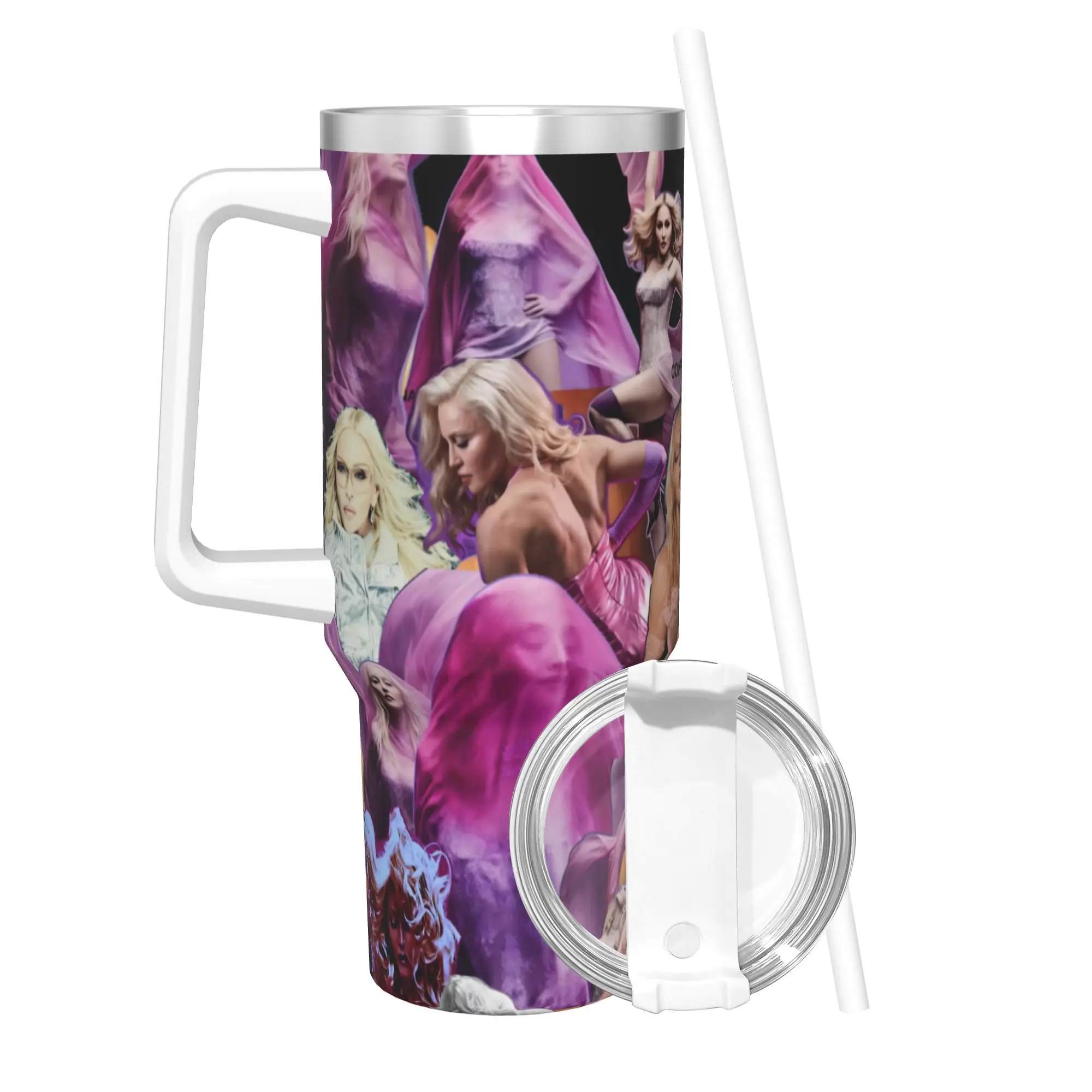 M-Madonnas Confessions II Tumbler 40oz Stainless Steel Double Wall Vacuum Insulated  Cup With Straw