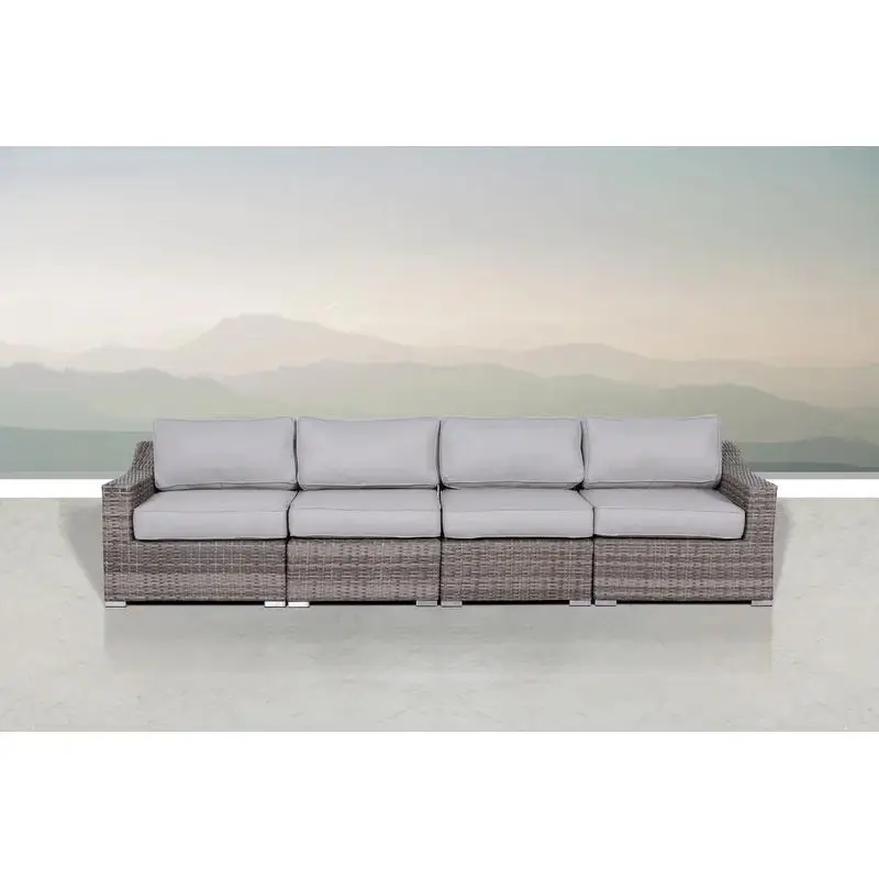 

4-Piece Rattan Sectional Seating Set with Cushions - Fully Assembled Outdoor Furniture for Patio, Garden, or Backyard Retreat
