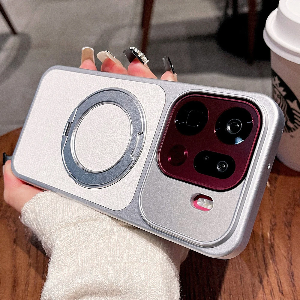 

Magnetic Phone Case for OPPO Find X9 X9 Pro 360 Degree Spin Stand Camera Control Full Camera Protection Matte Cover