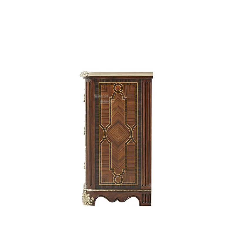 British nine-chest cabinet, neoclassical light luxury brass dining room decorative cabinet, court solid wood porch cabinet