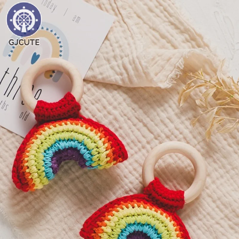 Per il limone sonaglio morso forza esercizio comfort giocattolo per bambini uncinetto frutta sonaglio giocattolo musicale massaggiagengive giocattolo neonato sonaglio regalo