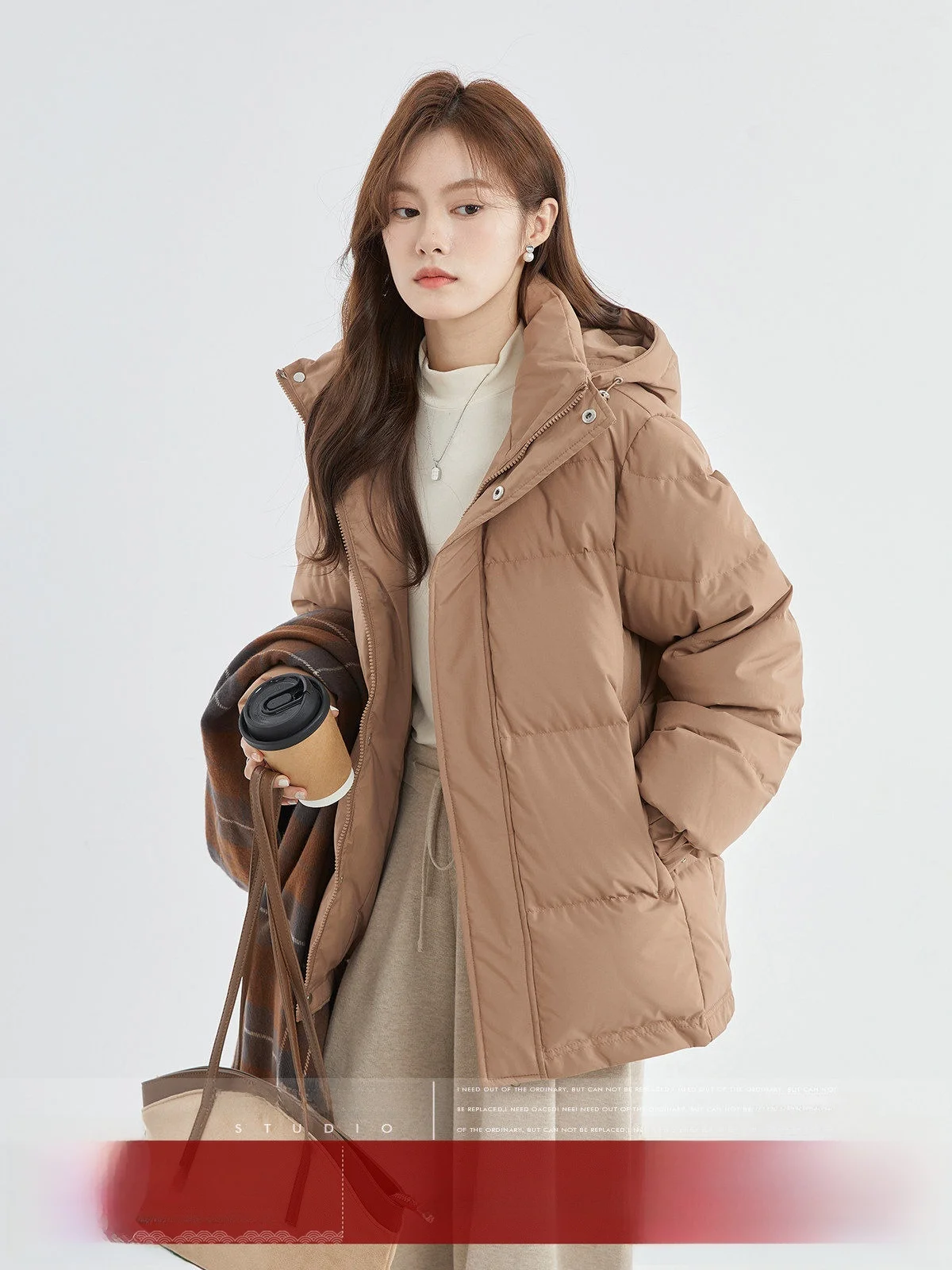 

MoZa женское теплое зимнее пальто с капюшоном и подкладкой, свободное белое пальто с капюшоном в стиле ретро, для поездок на работу