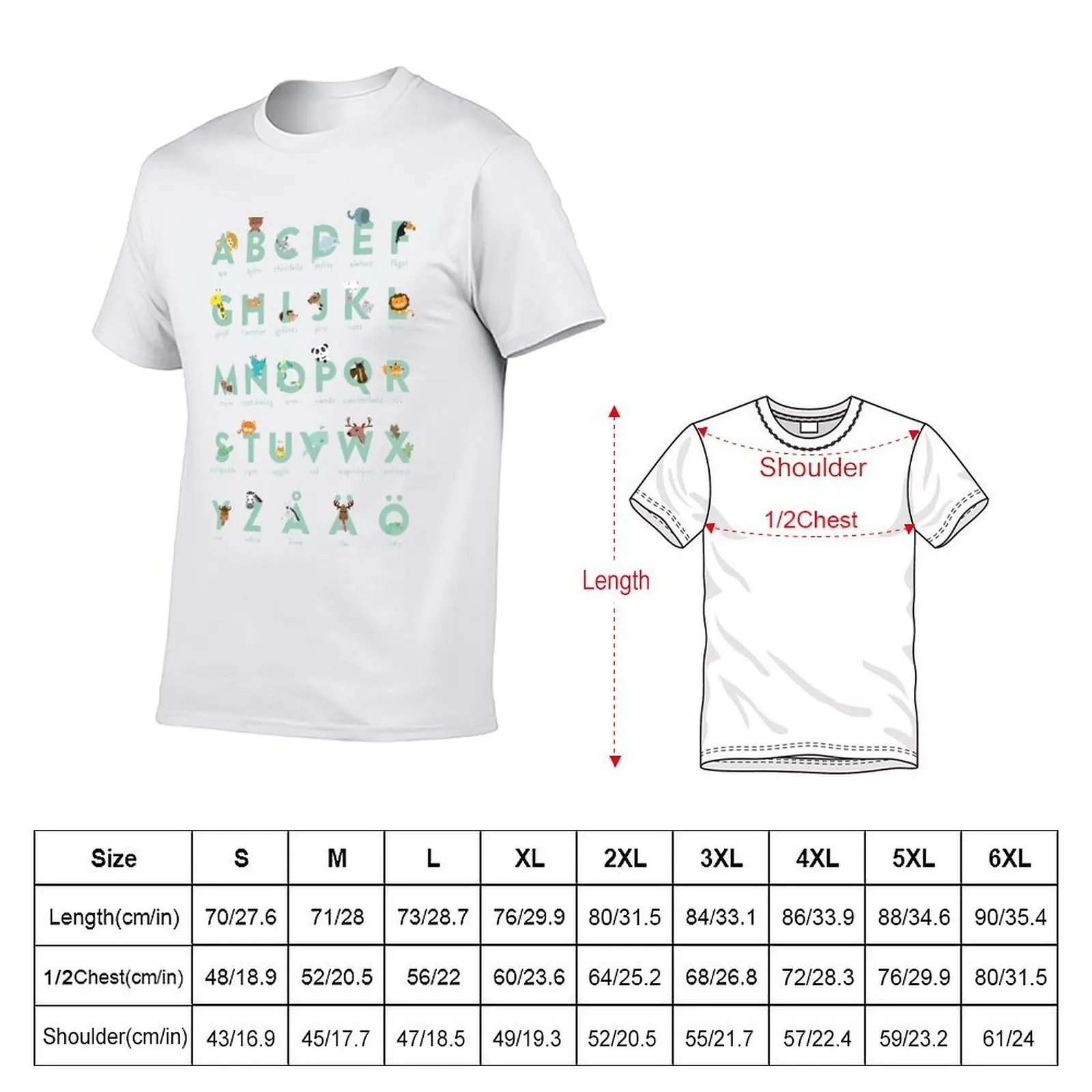 Lilly′s green alfabet - Swedish version T-Shirt Fashion Casual Short Sleeve Top