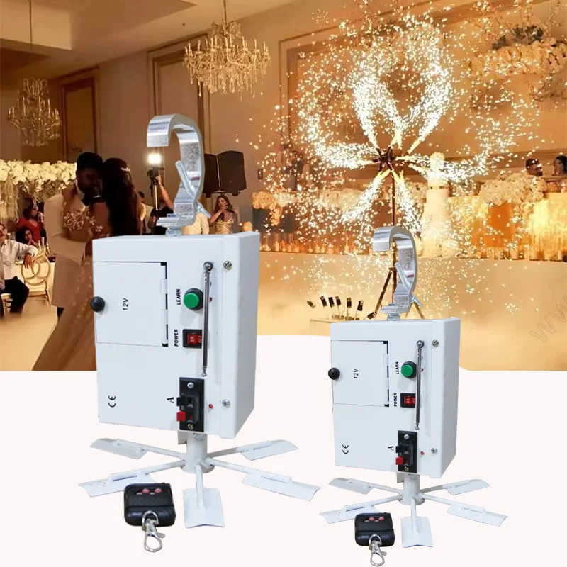 Single-sided Hang Windmill Rotate Cold Spark Fountain Stage Effect Machine Remote Control Cold Fireworks Machine for Wedding DJ