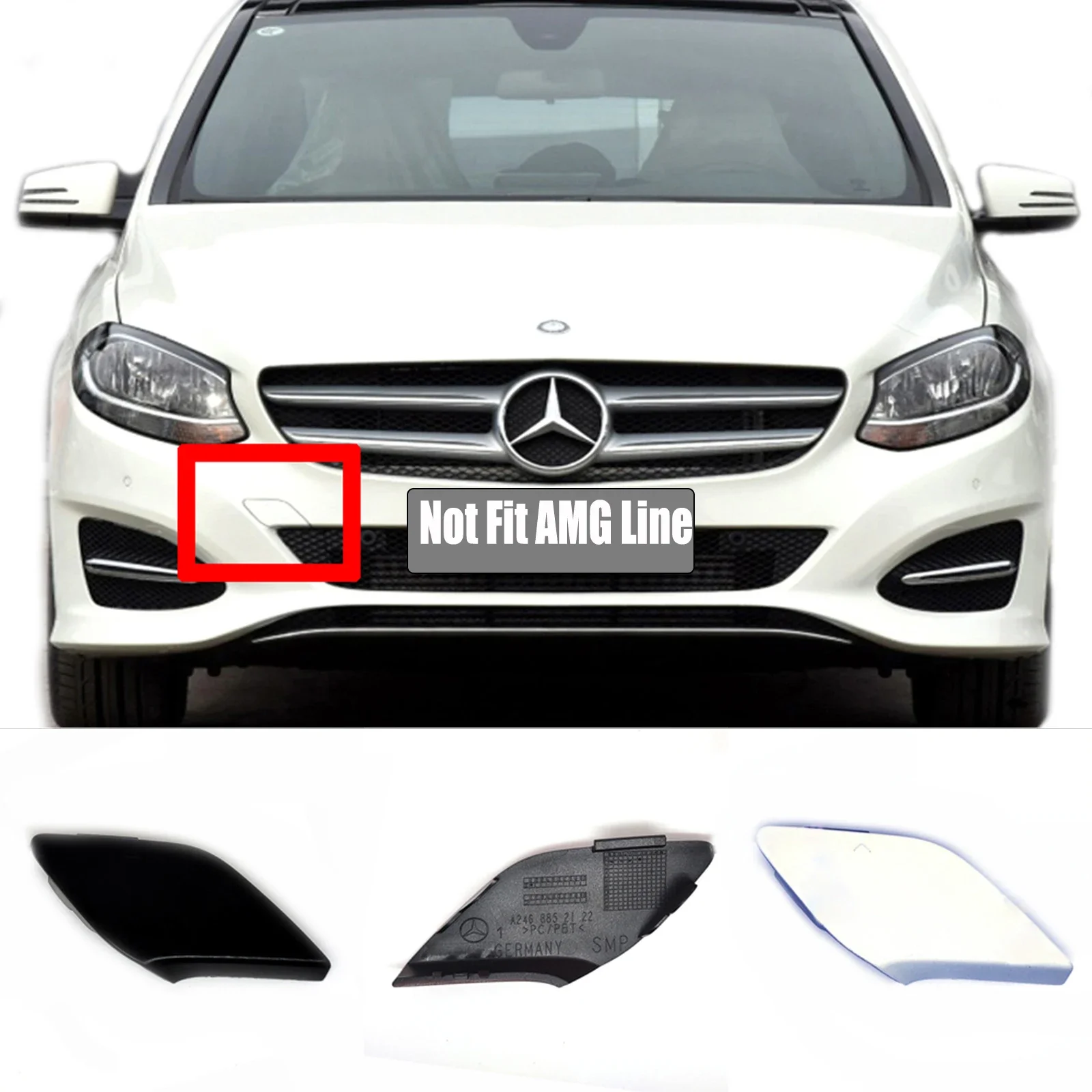Fit 15-19 Mercedes-Benz B-class (W246) B160 B180 B200 B220 B250 B260 FRONT TOW COVER A2468852122 A2468851100