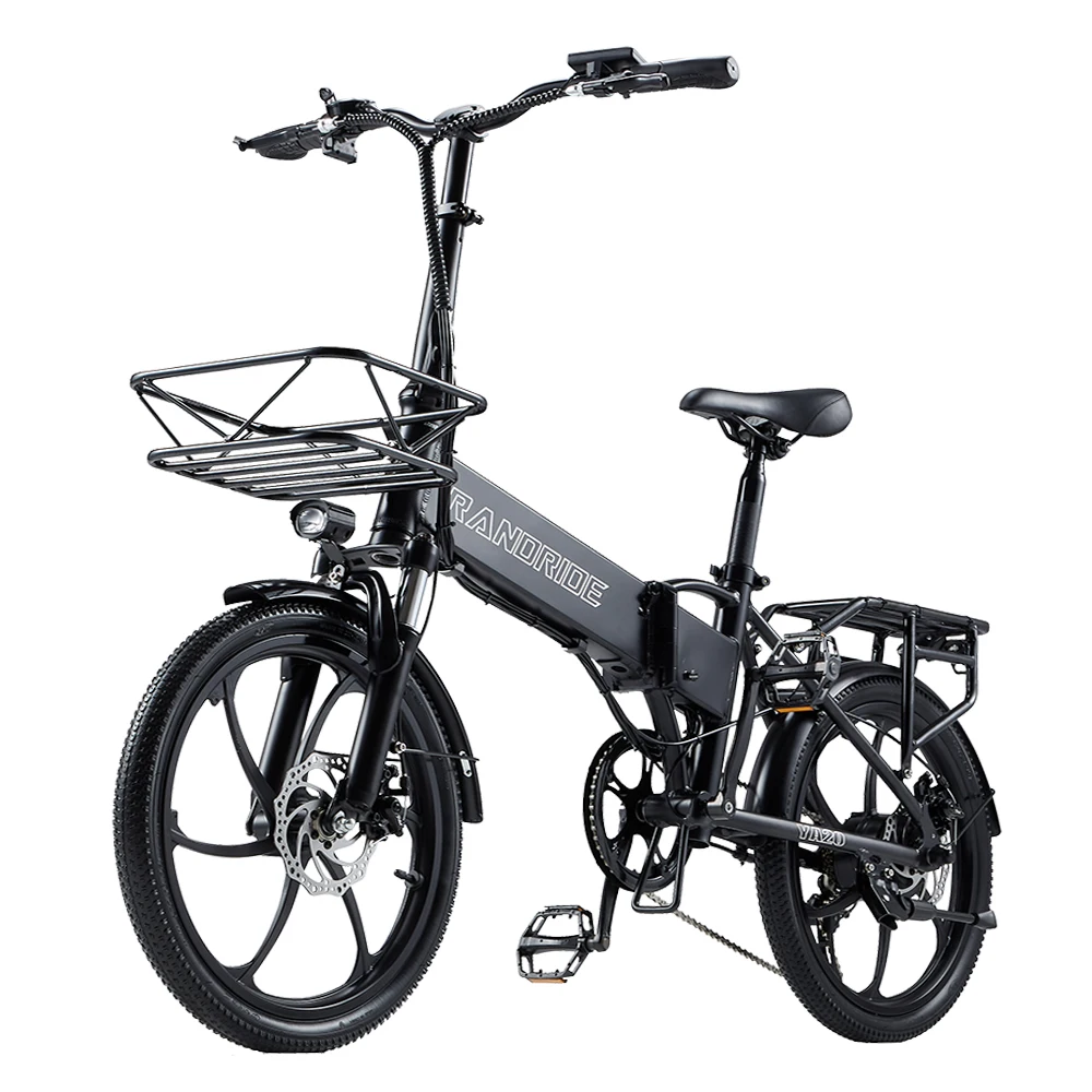 RANDRIDE YA20 Urban City Elektrische Fiets 48V 12.8Ah Verwijderbare Batterij Aluminium Vouwfiets 20 inch Stadsfiets Volwassen E-bike