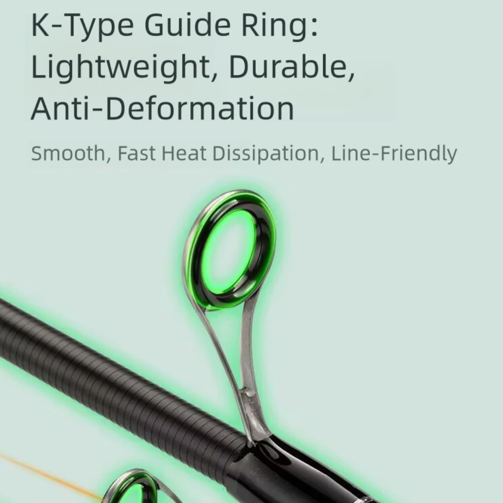 Caña telescópica de pesca con mango de carbono, punta sólida y anillos guía en forma de K, diseño ultraligero para viajes y pesca en corriente