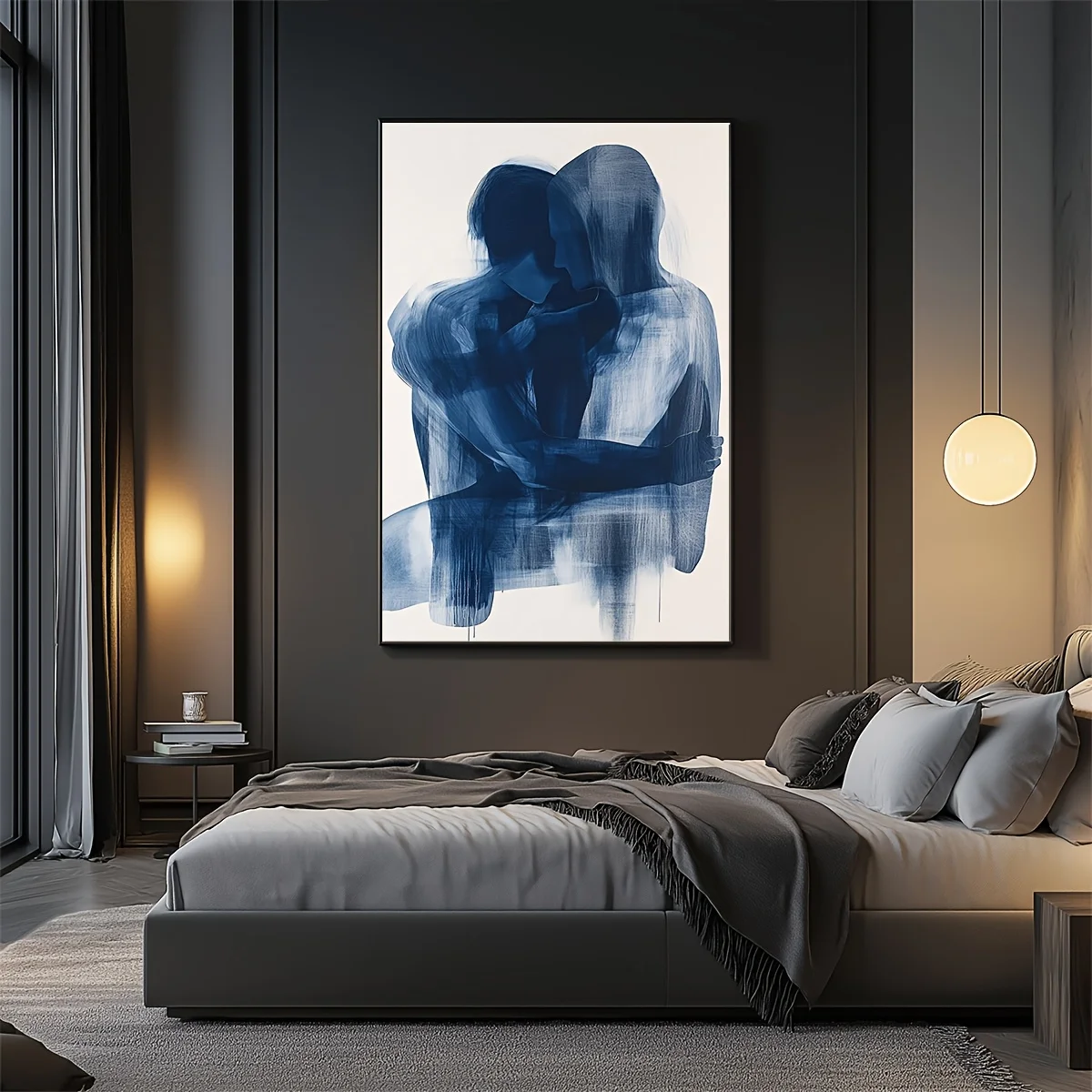 

Цифровая картина маслом «сделай сам», телесная фигура, темно-синяя для гостиных, спален, ресторана, фестиваля, декора стен комнаты, подарок, безрамный