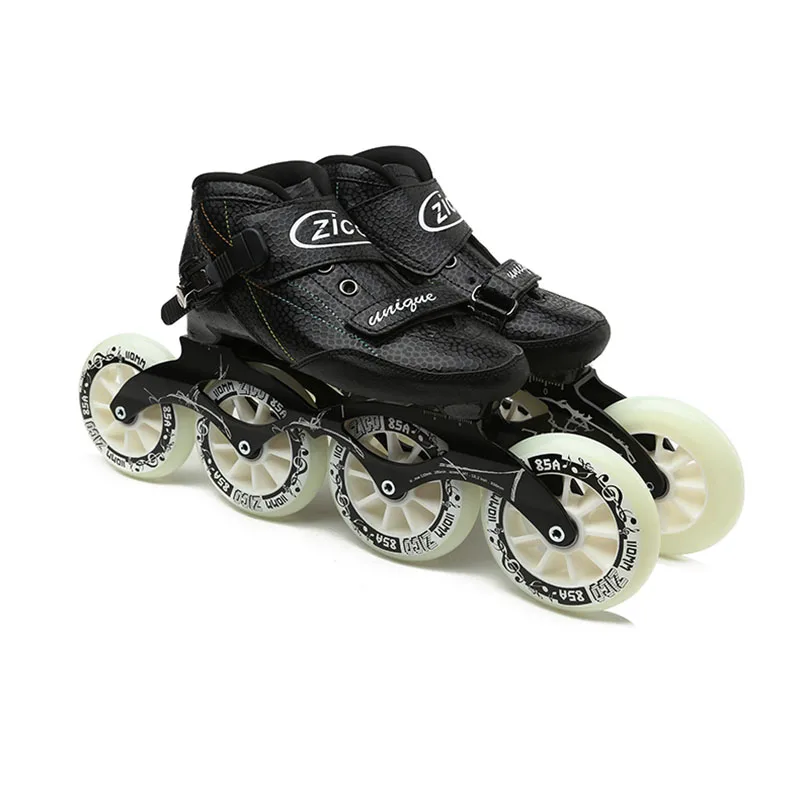 ZICO Original Speed Inline Roller Skates 3x125 or 4 Wheels Carbon Fiber Professional Racing Skates Kids Adult Patines