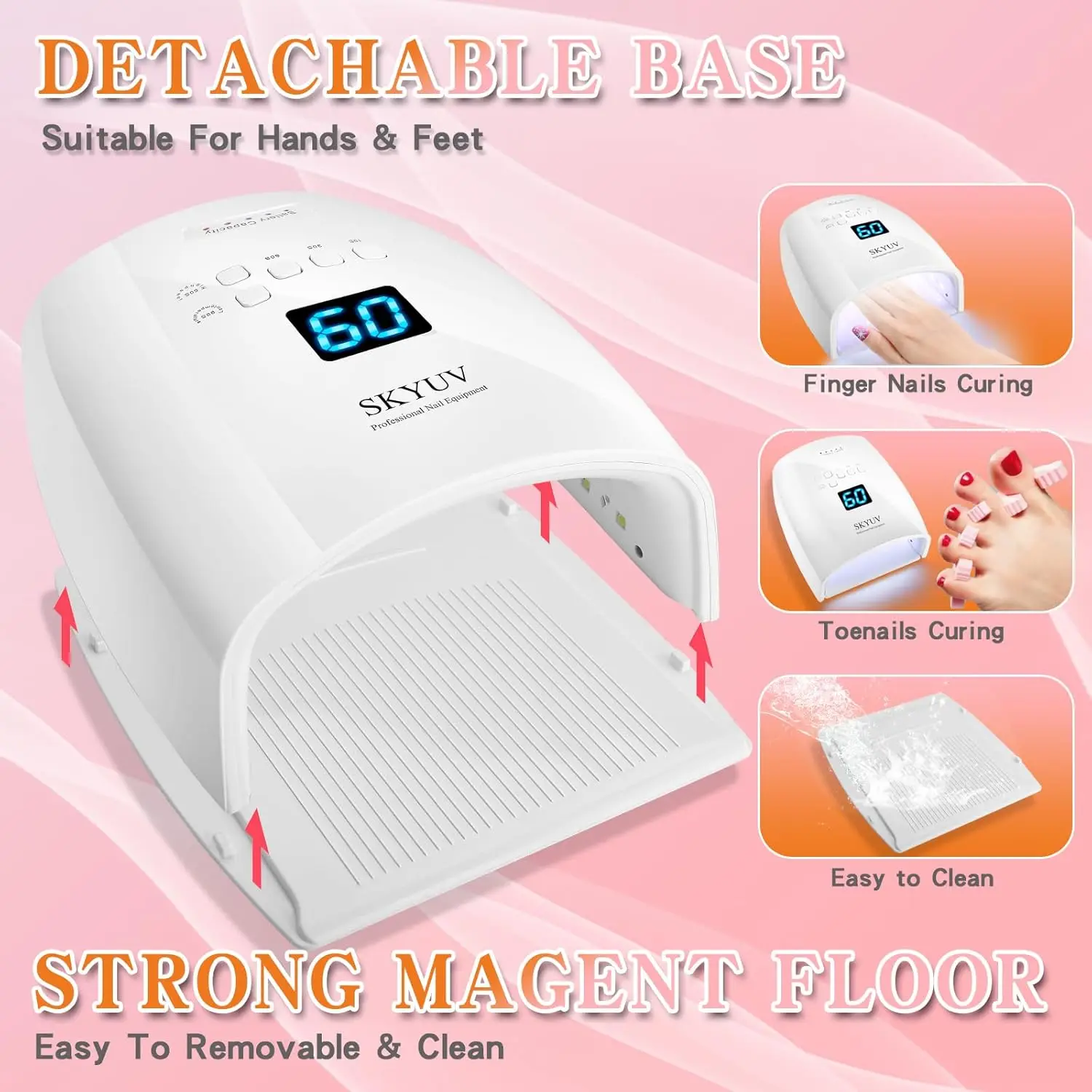 Akumulatorowa, szybkoschnąca lampa UV LED do paznokci z czujnikiem automatycznym, profesjonalna lampa do lakierów hybrydowych do paznokci u rąk i nóg.