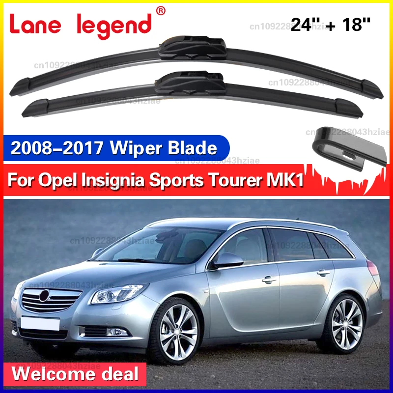 Vordere Wischerblätter für Opel Insignia Sports Tourer MK1 2008–2017, 24 Zoll + 18 Zoll U-förmiger weicher Gummi-Wischer ohne Knochen, leiser, langlebiger Wischer